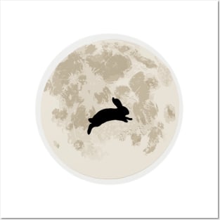 Rabbit on Moon Posters and Art